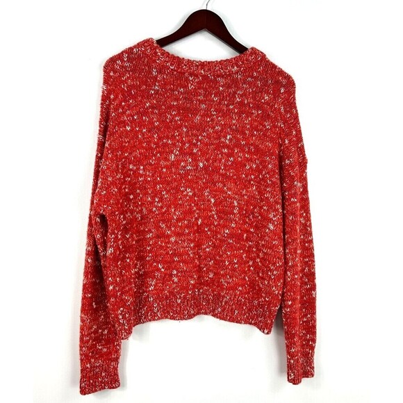 Goodthreads Women Sz XL Short Crewneck Popcorn Marled Red Long Sleeve Sweater R2 - Picture 6 of 13
